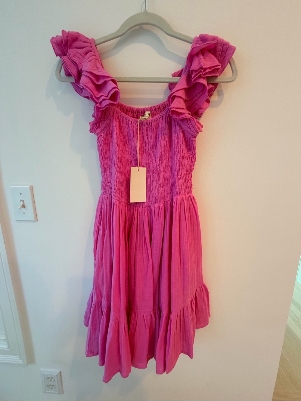 Mille flutter sleeve gauze mini dress